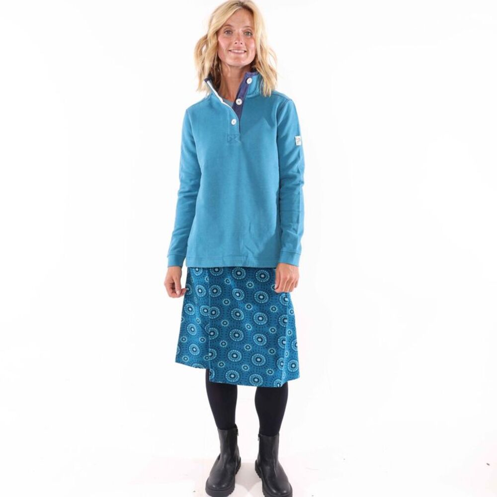 Lazy Jacks Womens/Ladies Circle Jersey Midi Skirt / Teal